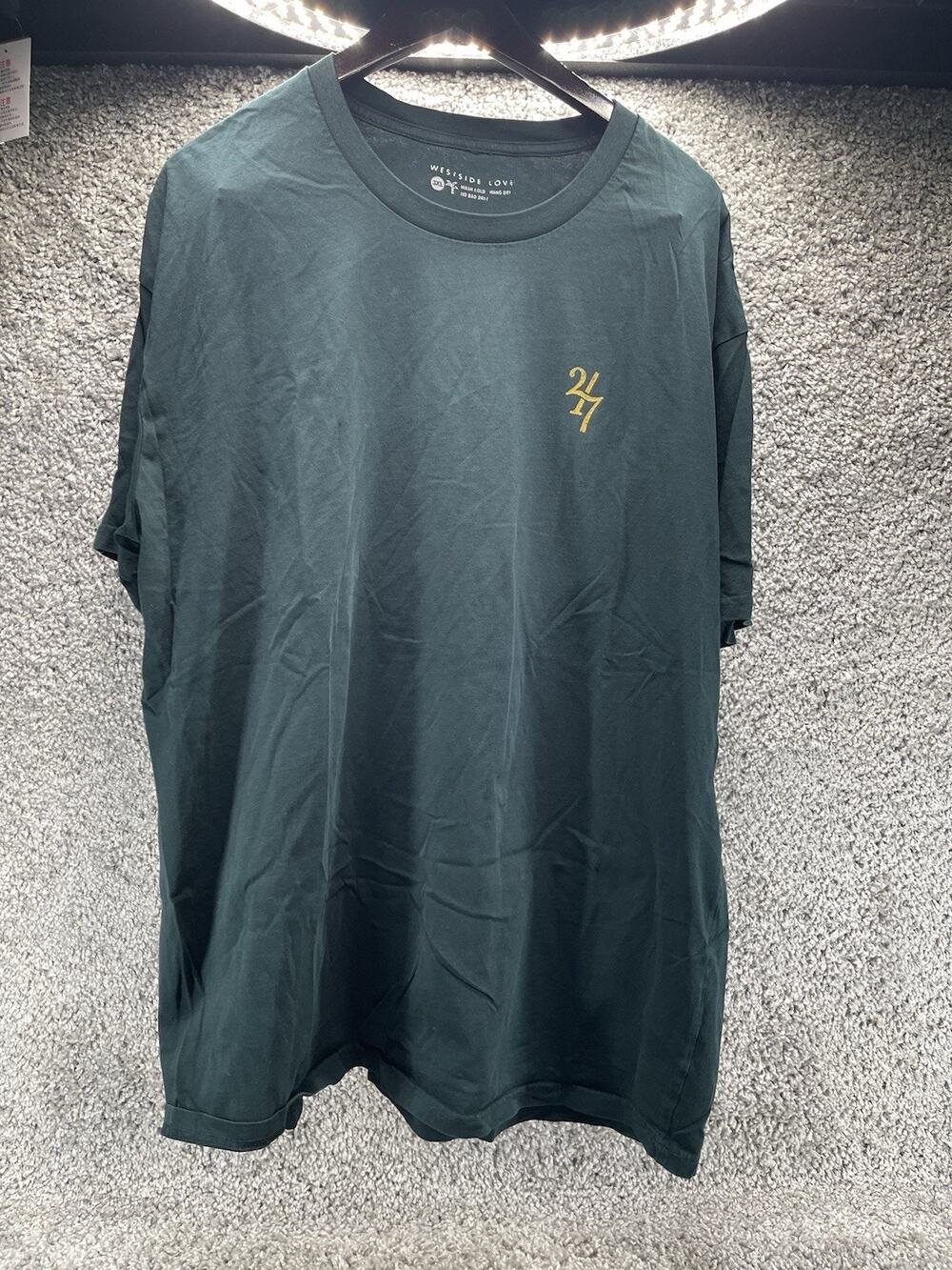 Westside Love TShirt Men XXXL 247 CA Tee Dark Green & Gold Casual Preowned